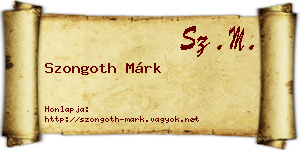 Szongoth Márk névjegykártya